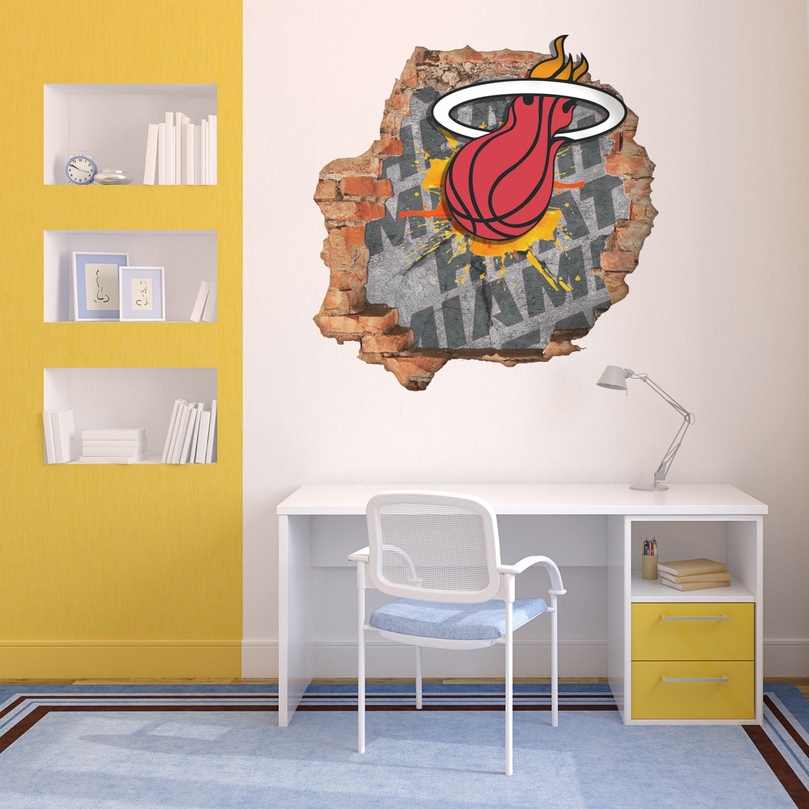 Miami Heat Sticker Decoration3D DesignVinyl Home Etsy