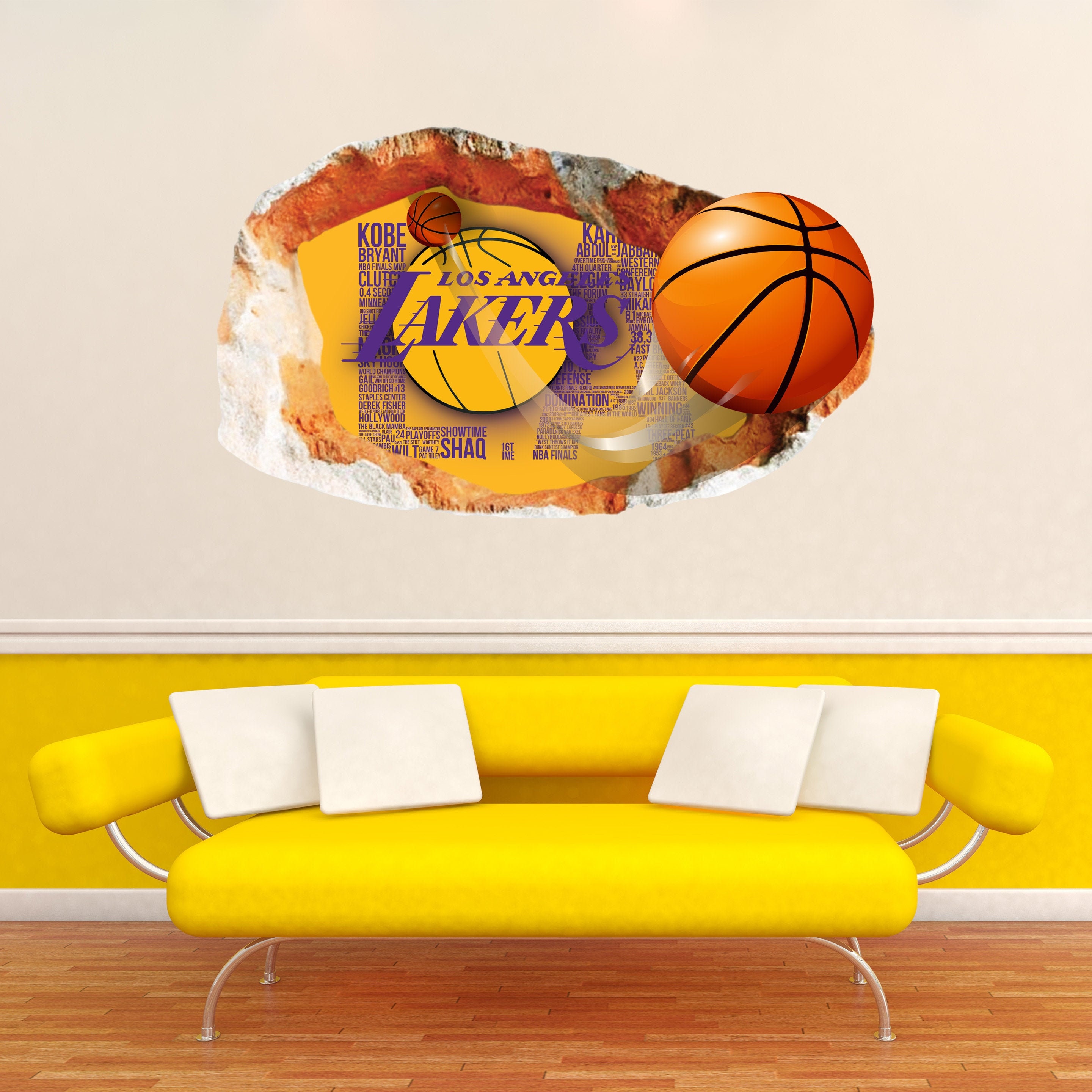 Los Angeles Lakers Sticker Wall Decor3D DesignVinyl Home Etsy
