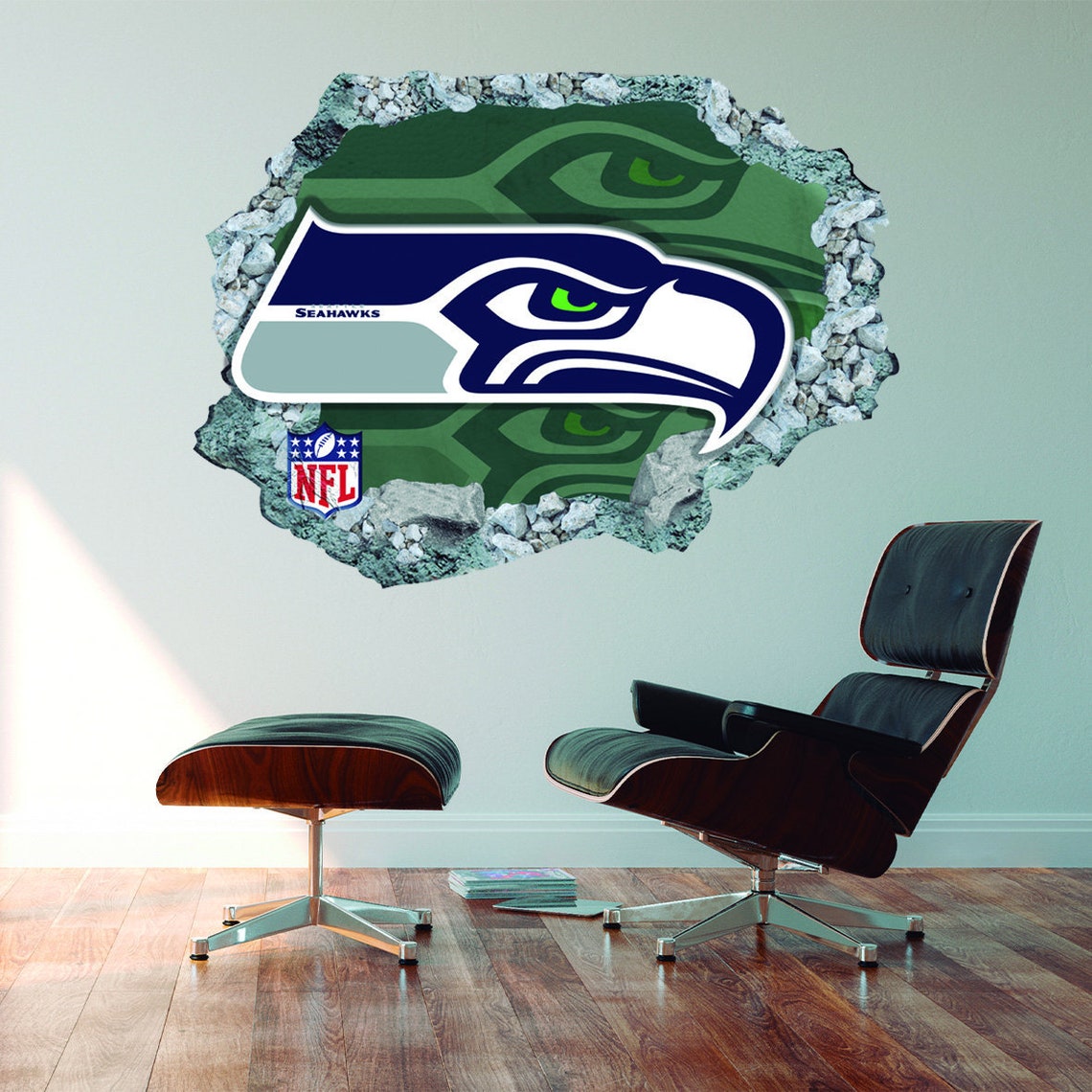 Seattle Seahawks Sticker Wall Decor-3d Design-vinyl Home | Etsy