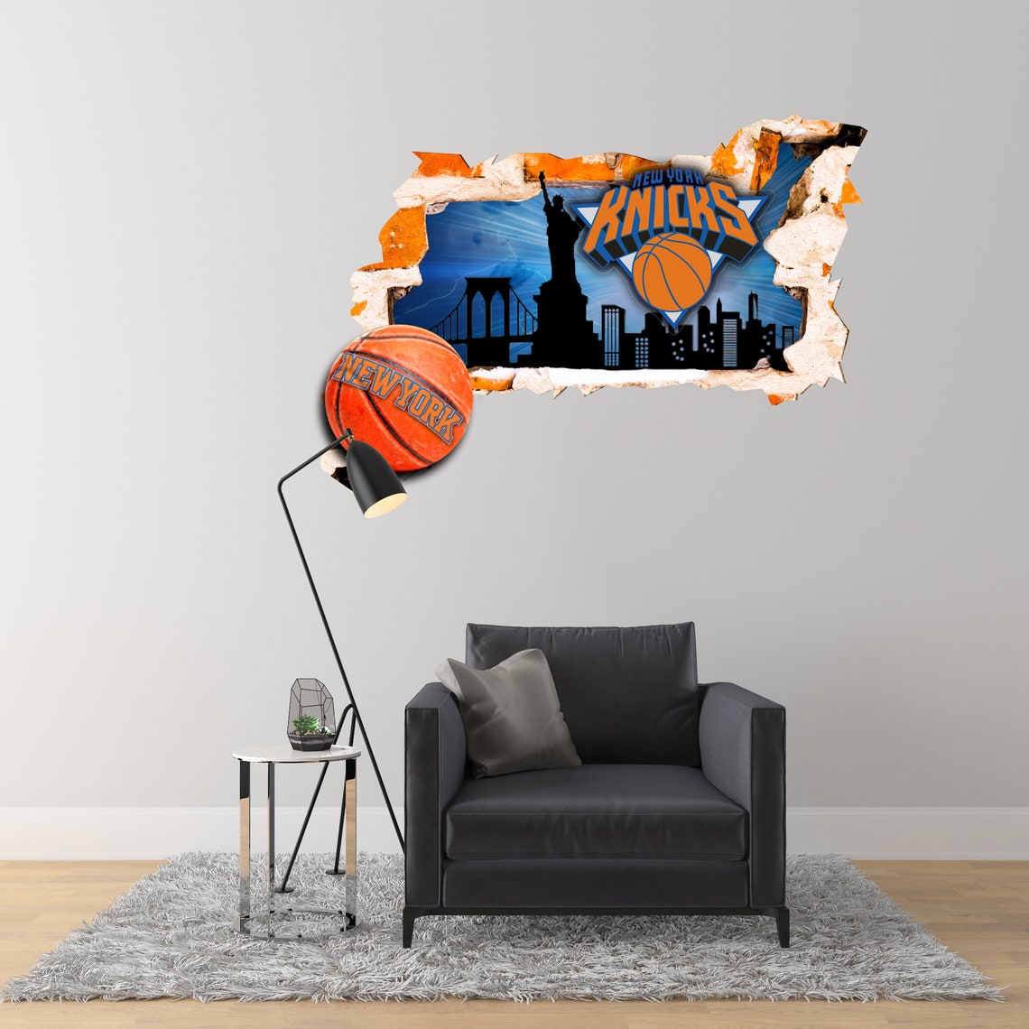 New York Knicks Sticker Wall Decor3D DesignVinyl Home Etsy