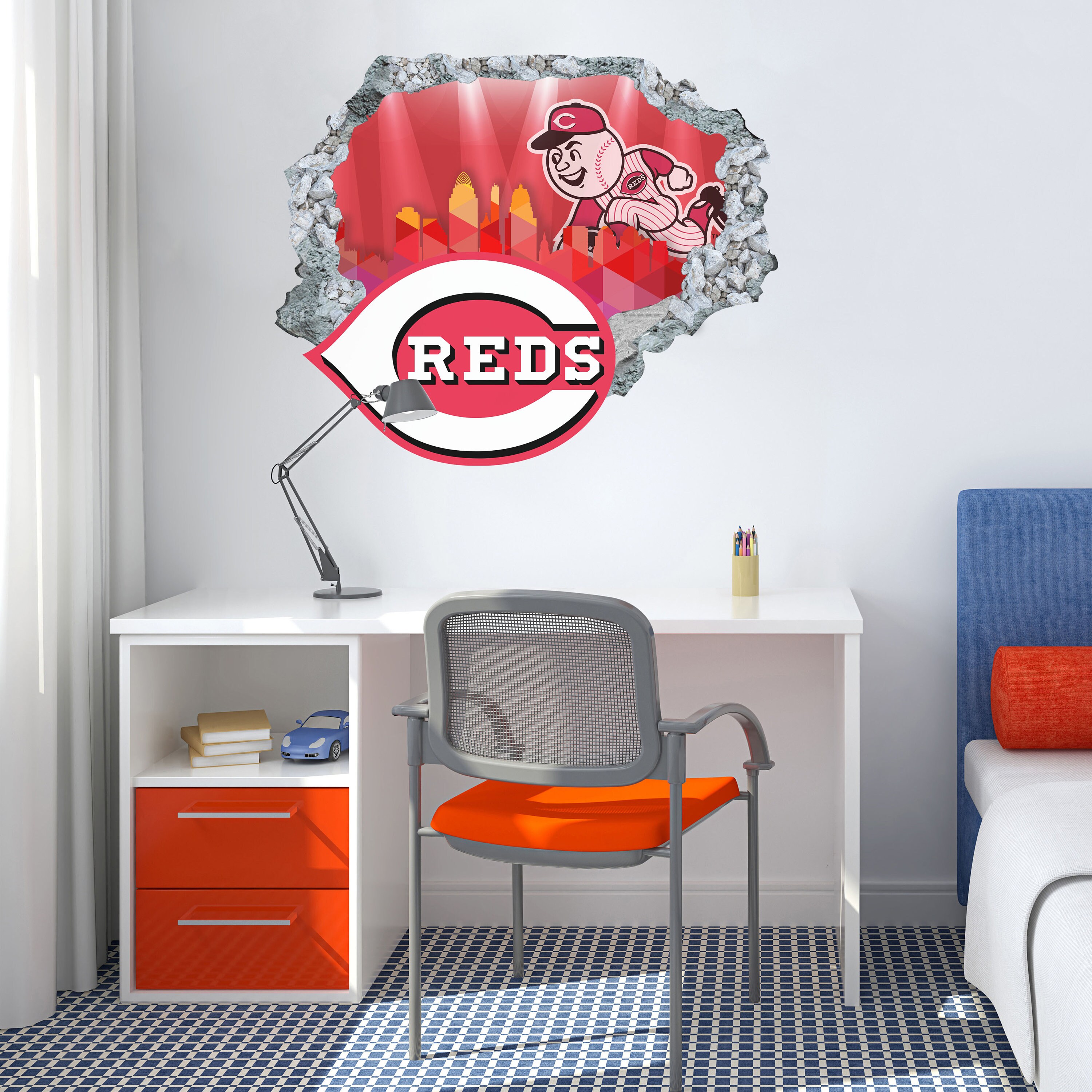 Cincinnati Reds Wall Decor3D DesignVinyl Home Etsy