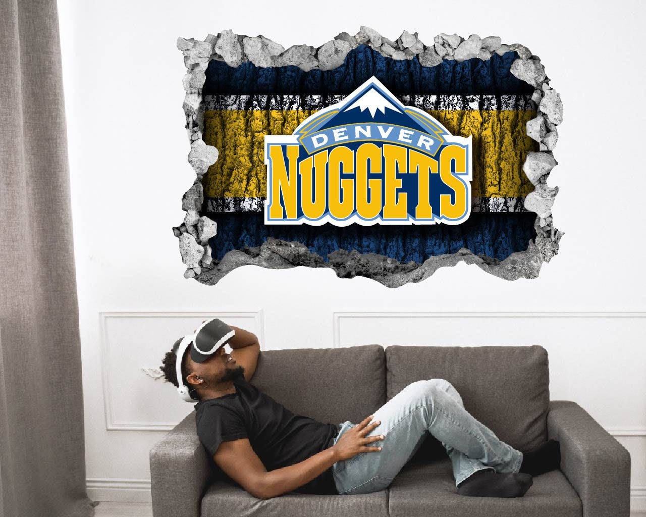 Denver Nuggets Sticker Wall Decor3D DesignVinyl Home Etsy