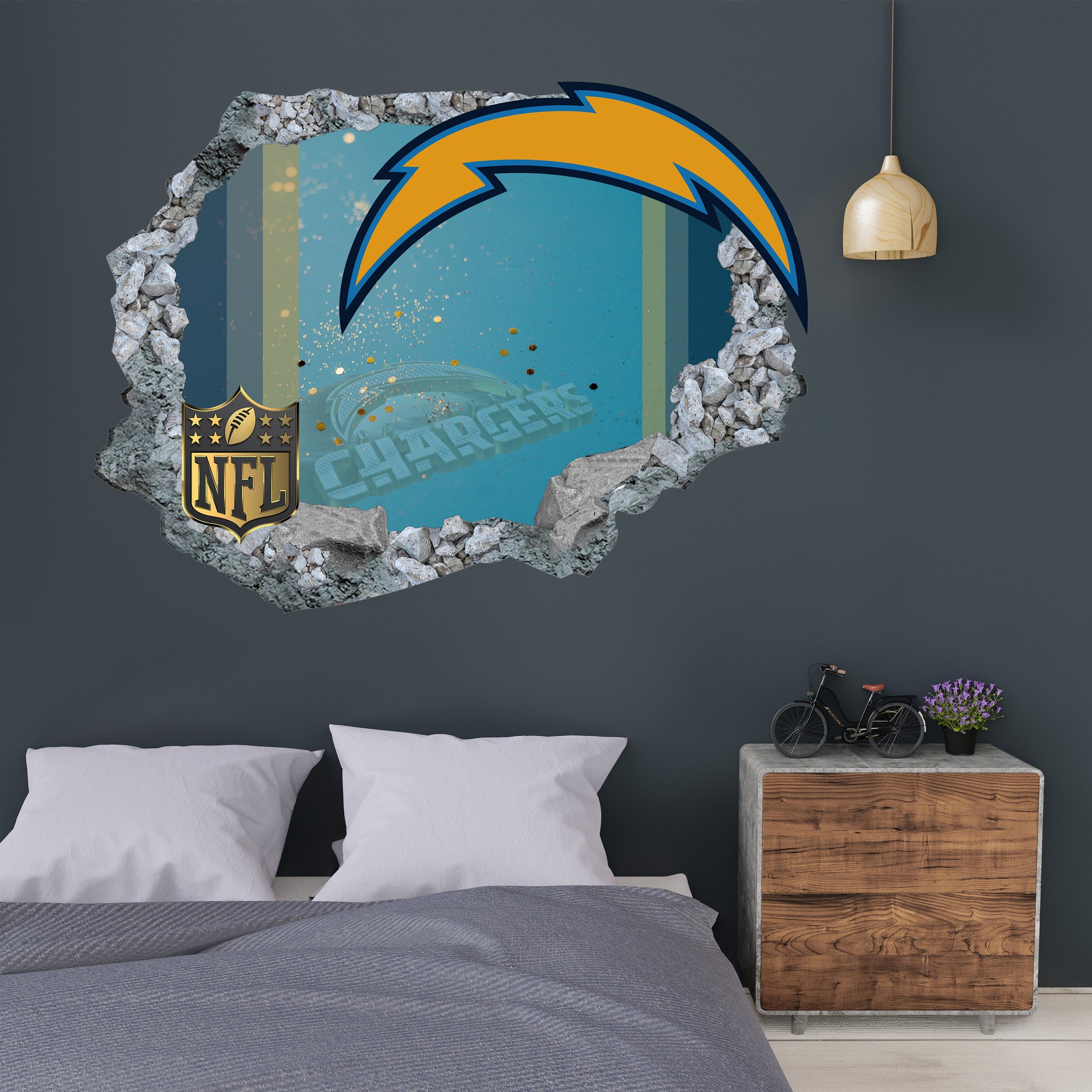 Los Angeles Chargers Sticker Wall Decor3D DesignVinyl Home Etsy