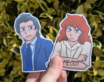 Severance stickers and badge