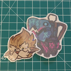 Arcane jinx heimerdinger holographic stickers and viktor badge