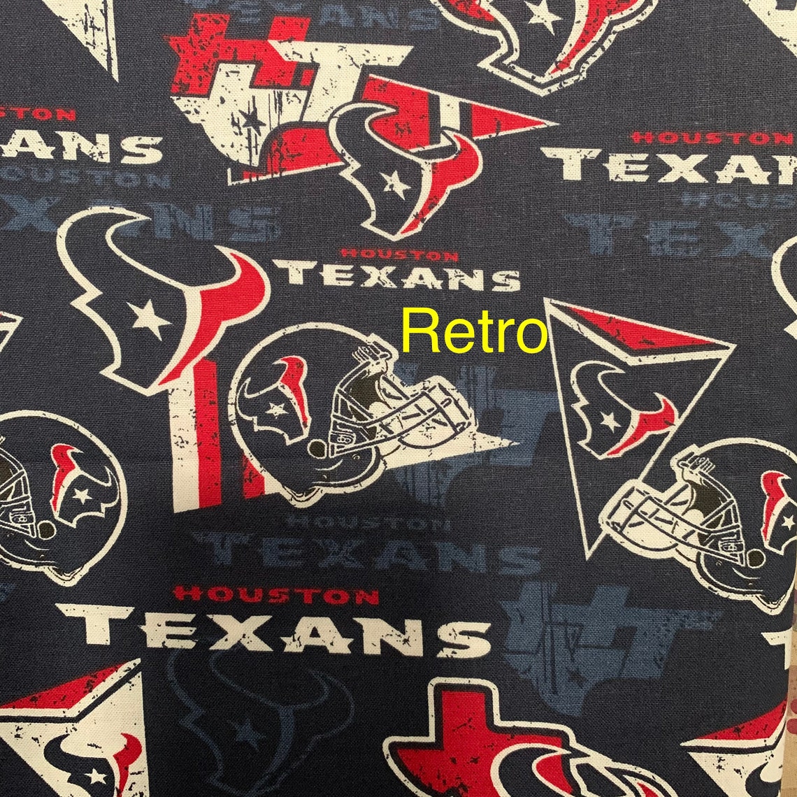 NFL Houston Texans Cotton Fabric Helmet Logo Retro Etsy