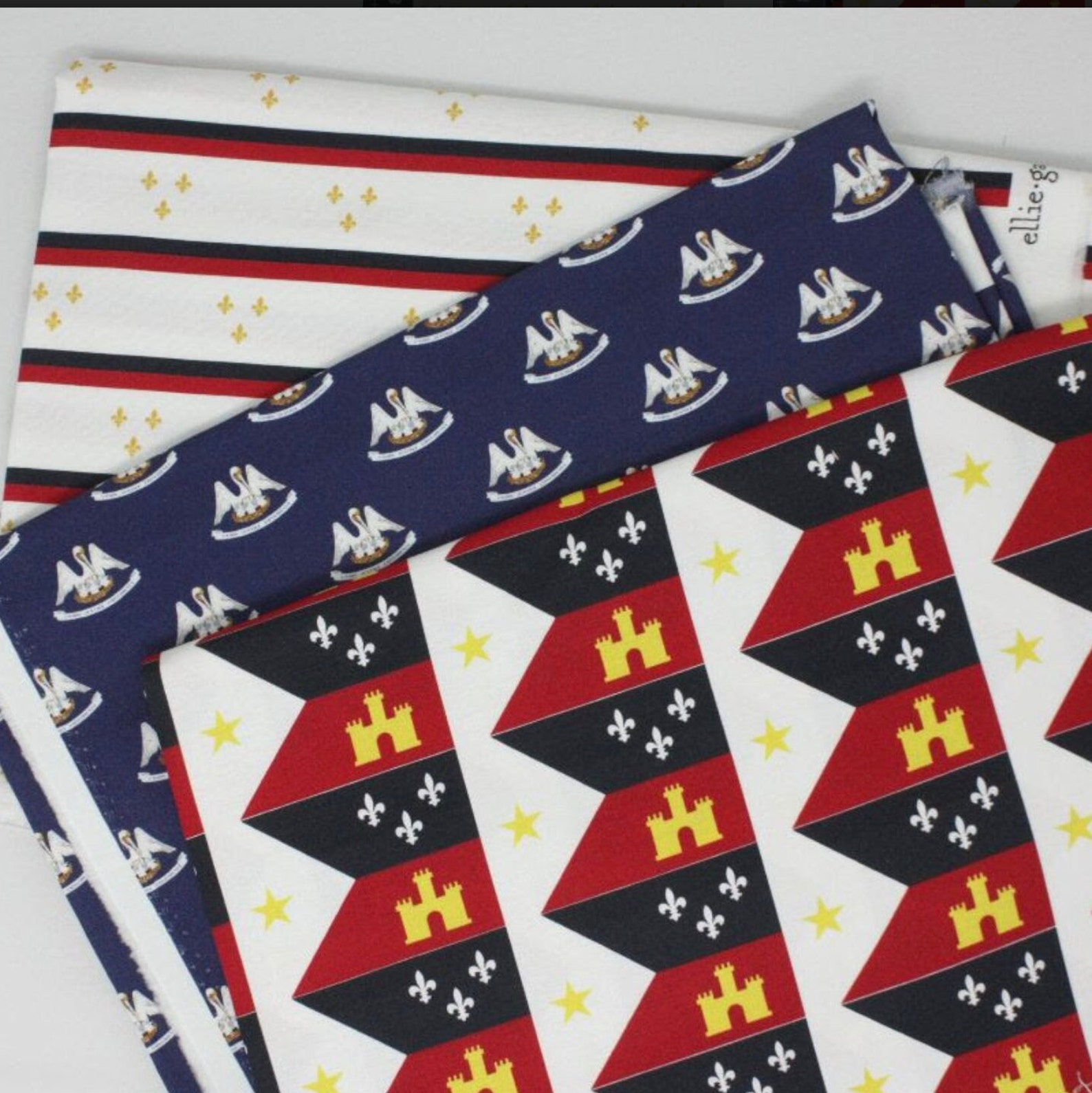 New Orleans Fabric Louisiana State Flag Fabric 100 Cotton Etsy