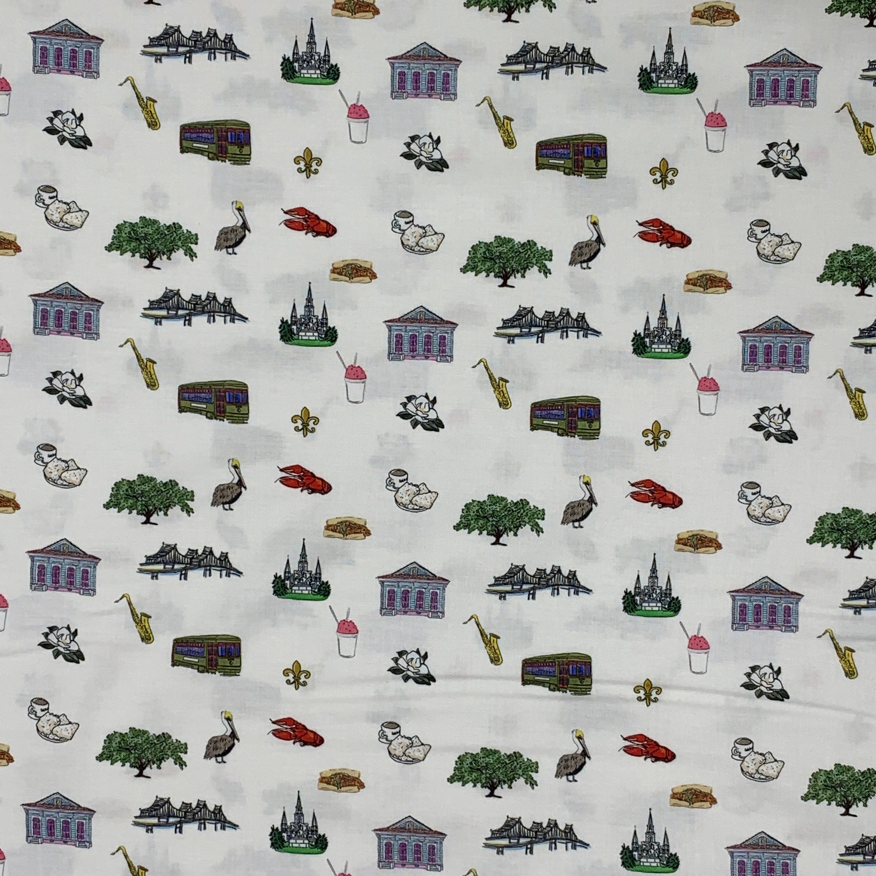 New Orleans Themed Fabric NOLA Notes100 Cotton Woven Fabric Etsy