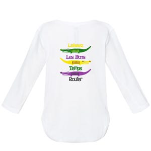 Puede incluir: Camiseta blanca de manga larga con un gr&aacute;fico de cuatro caimanes y el texto "Laissez Les Bons Temps Rouler" en verde, amarillo, morado y negro.