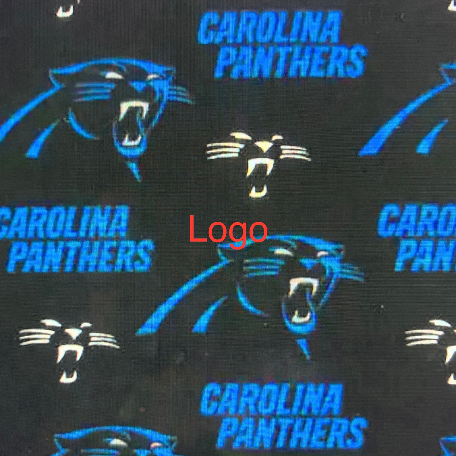 NFL Carolina Panthers Cotton Fabric Logo Mini Dot Retro Etsy