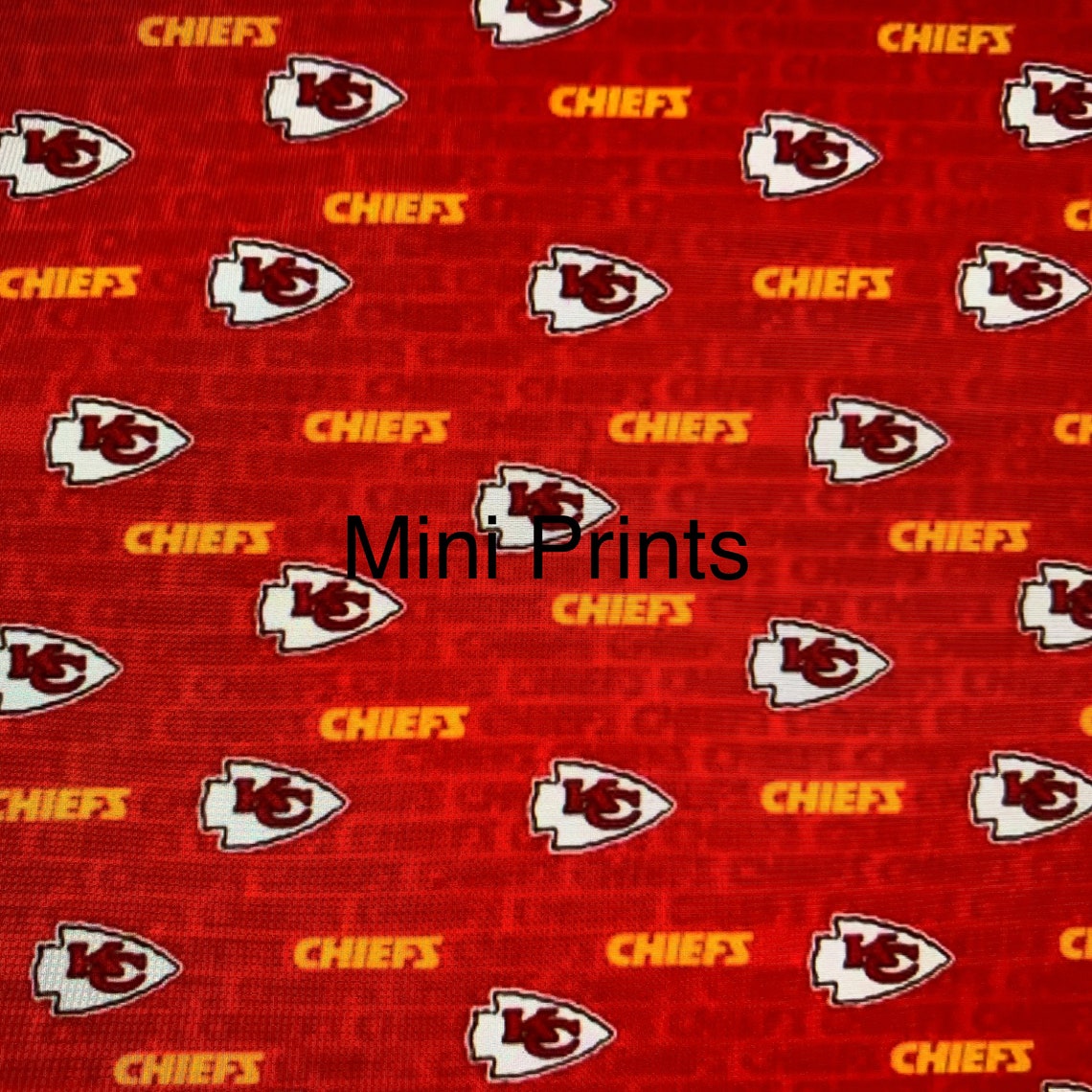 NFL Fabric Kansas City Chiefs Cotton Fabric Mascot Logo Etsy