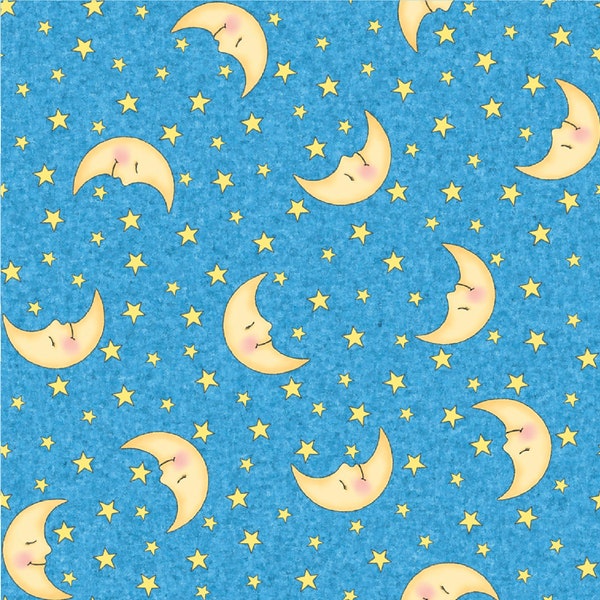 Spring Creative| Nursery Fabric | Bazooples Sweet Dreams Collection | Bazooples Sweet Dreams Stars & Moons| 100% Cotton