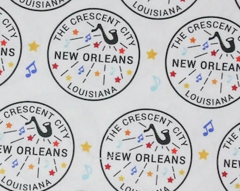 New Orleans Fabric - Crescent City Jazz Fabric  - 100% Cotton Fabric in quilt weight