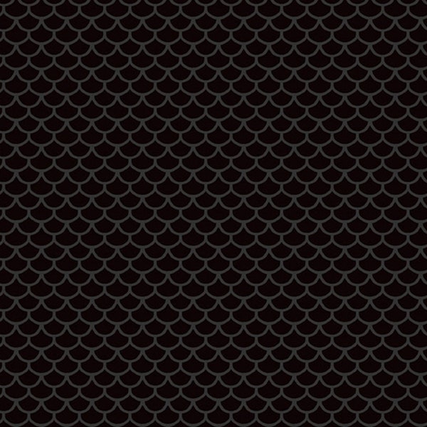 Timeless Treasures | Black Mermaid Scales | Hue Basics Collection In Geometric | 100% Cotton | 44/45 inches wide