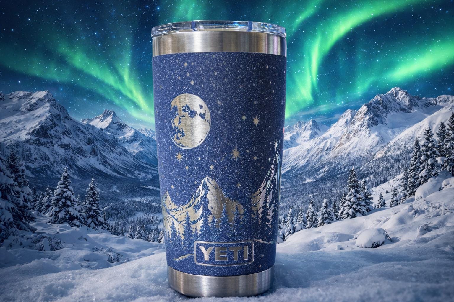 MOON and MOUNTAINS YETI 20 Ounce Rambler 100% Authentic Moondust