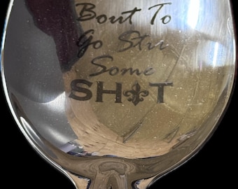 Cuchara Roux McWare de 13" grabada con la frase "Swipe Some Shit"