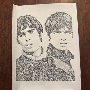アート・デザイン・音楽 Oasis Brothers Oasis print - Liam Noel Gallagher brothers poster artwork