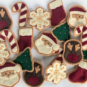 Christmas Cookies|Christmas Ornament|Holiday Cookies|Sugar Cookies|Felt Food|Play Food|Pretend Food|Pretend Play|Play Kitchen|Felt Play Food