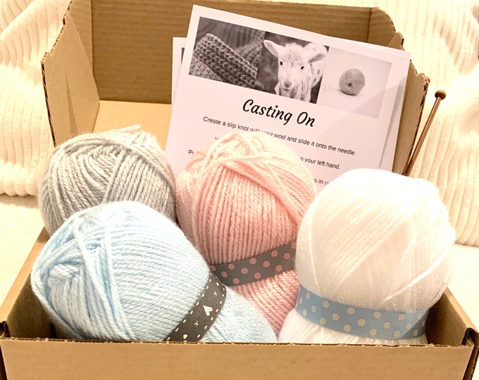 Beginners Knitting Kit, Learn to Knit, Knitting Gift Set, Craft Kit for