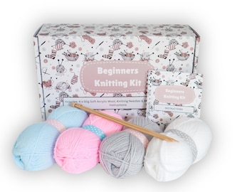 Beginners Knitting Kit, Learn to Knit, Knitting Gift Set, Craft Kit for kids, Craft kit for adults, Craft Kit,  Learn to Knit