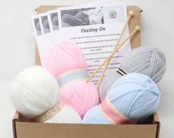 Beginners Knitting Kit, Learn to Knit, Knitting Gift Set, Craft Kit for kids, Craft kit for adults, Craft Kit,  Learn to Knit