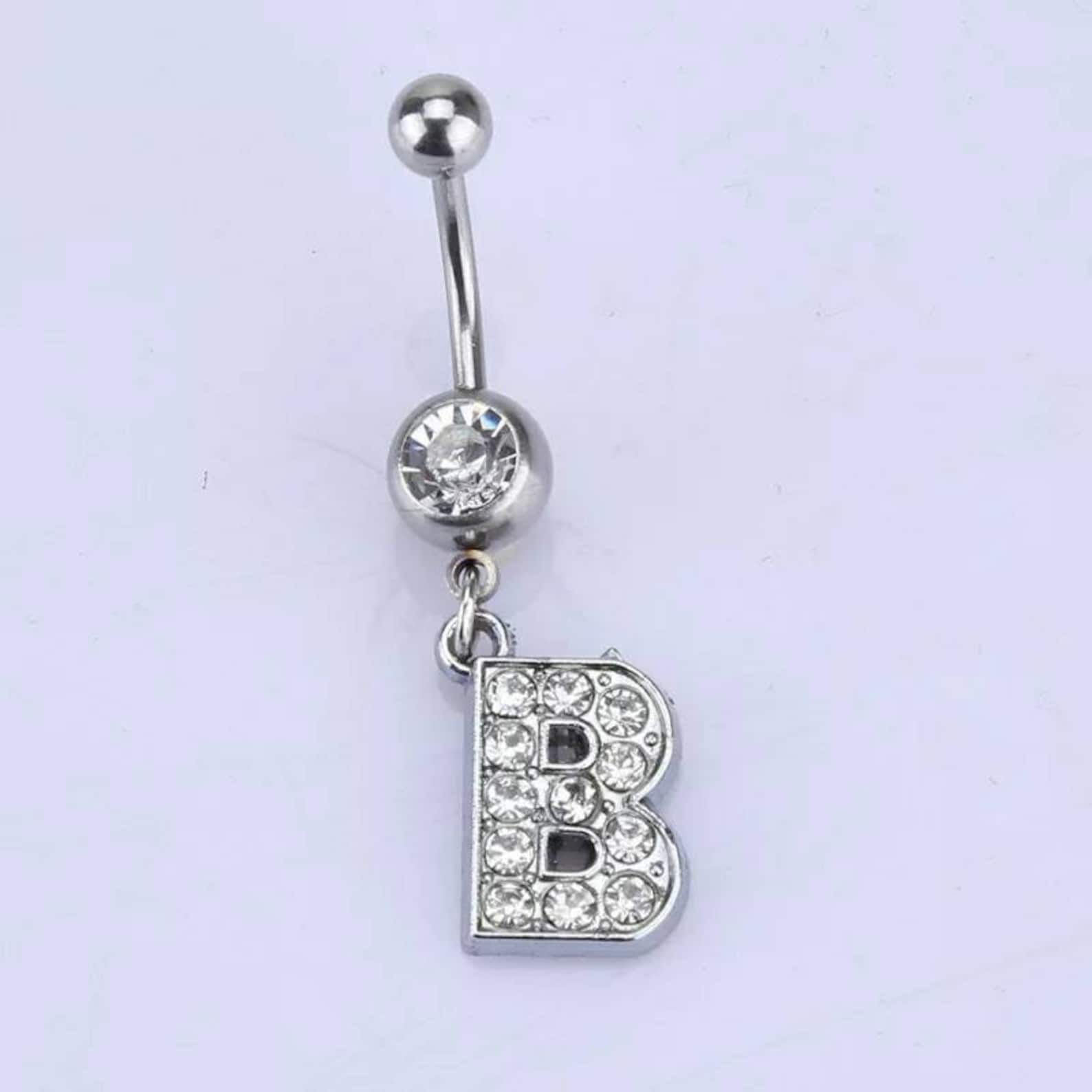 26 Letter Belly Button Rings Minimalist Belly Ring Sexy Etsy