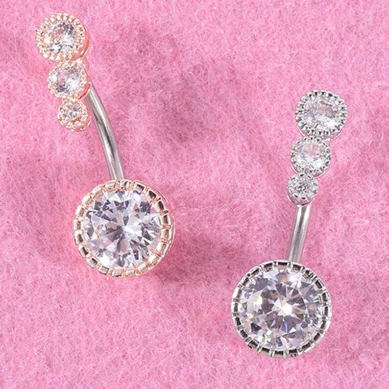 14G Belly Button Rings Minimalist Belly Ring Sexy Navel Etsy