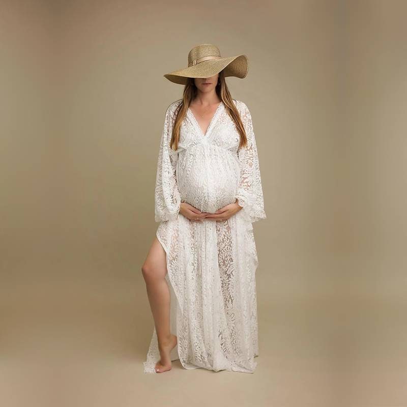 Long-sleeve Maternity Bodysuit, V-neck Maternity Body Suit in a