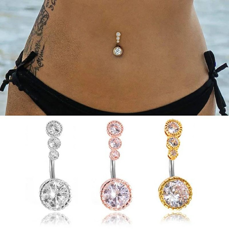 14G Belly Button Rings Minimalist Belly Ring Sexy Navel Etsy