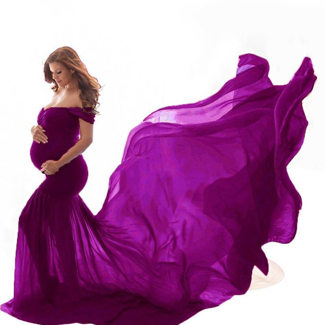 Long Maternity off Shoulder Pregnant Dress - Etsy