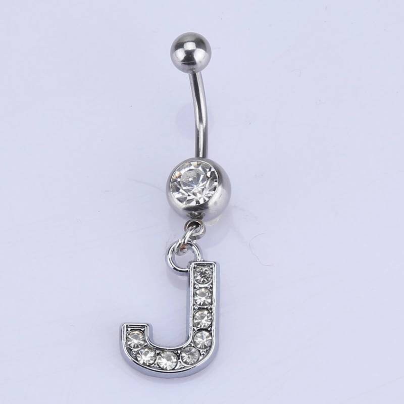 26 Letter Belly Button Rings Minimalist Belly Ring Sexy Etsy