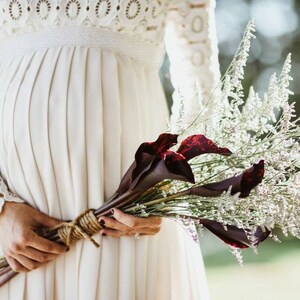 Long Maternity Shoot Dress - Pleated Pregnancy Photography Dresses - Split Side Maxi Maternity Gown (2Z1)(Z8)(7Z1)(Z6)
