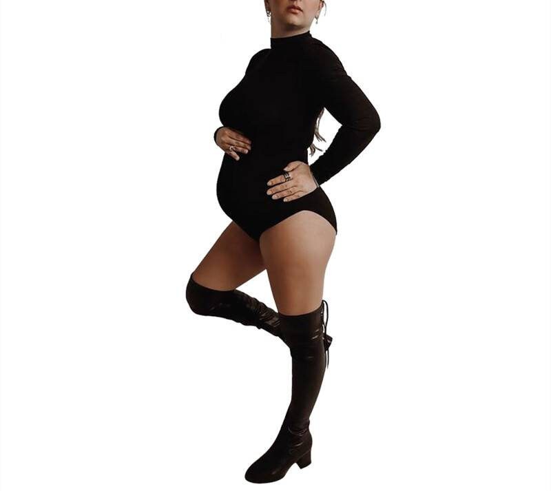 Maternity Bodysuit Pregnant Photo Shoot Long Sleeve Shirt Etsy