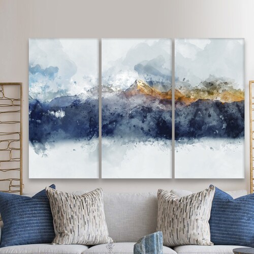 Blue Mountain Wall Art Mountain Wall Decor Blue Ridge Etsy