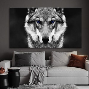Masculine wall art, Wolf wall art, Masculine art, Wolf painting, Masculine wall decor, Wolf art print, Wolf print, Wild wolf art