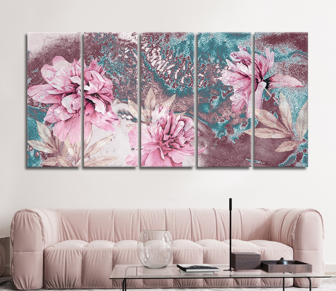 Abstract Floral Paintingfloral Wall Artfloral Etsy