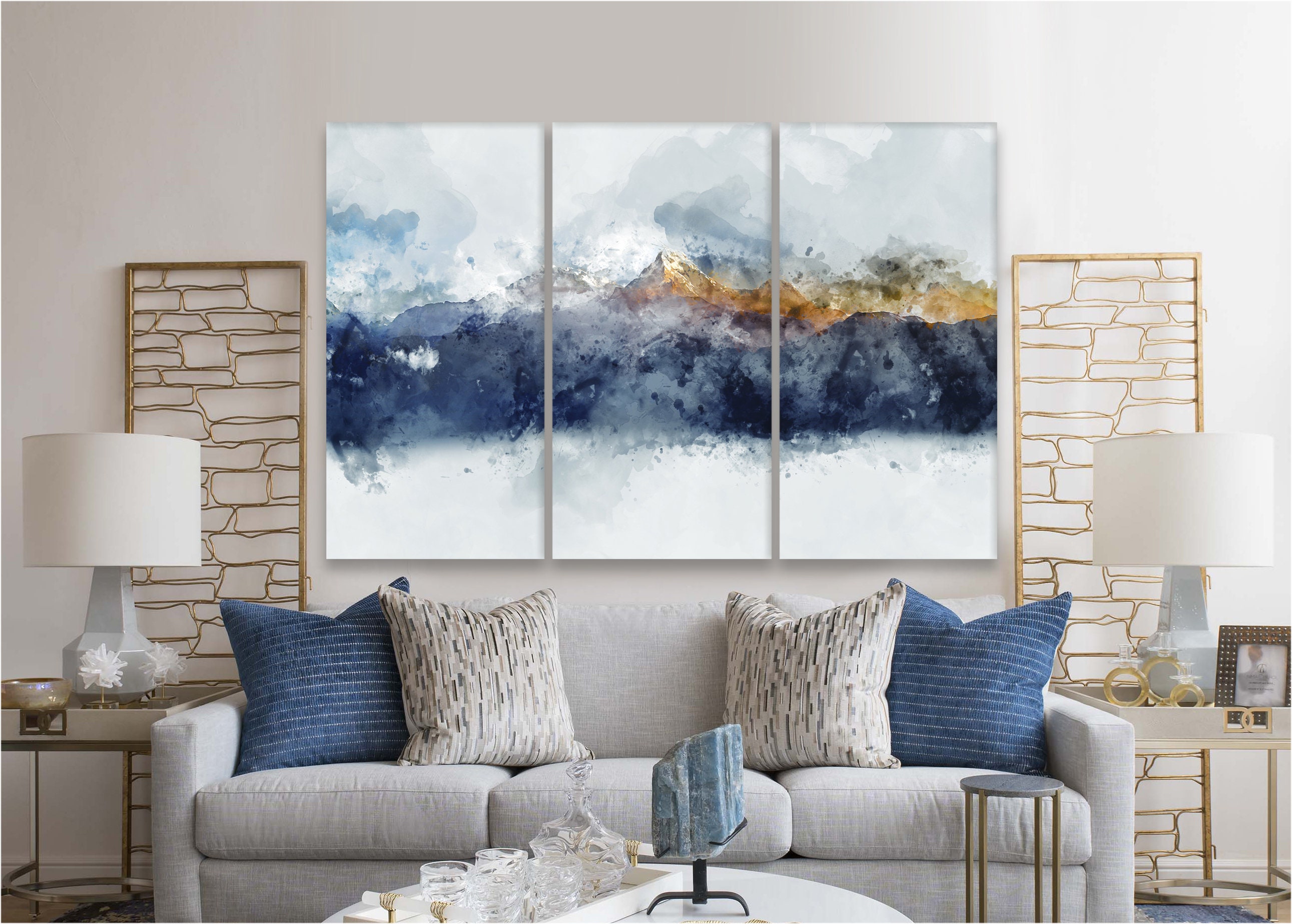 Blue Mountain Wall Art Mountain Wall Decor Blue Ridge Etsy