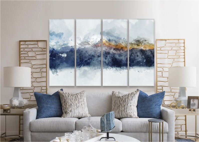 Blue Mountain Wall Art Mountain Wall Decor Blue Ridge Etsy
