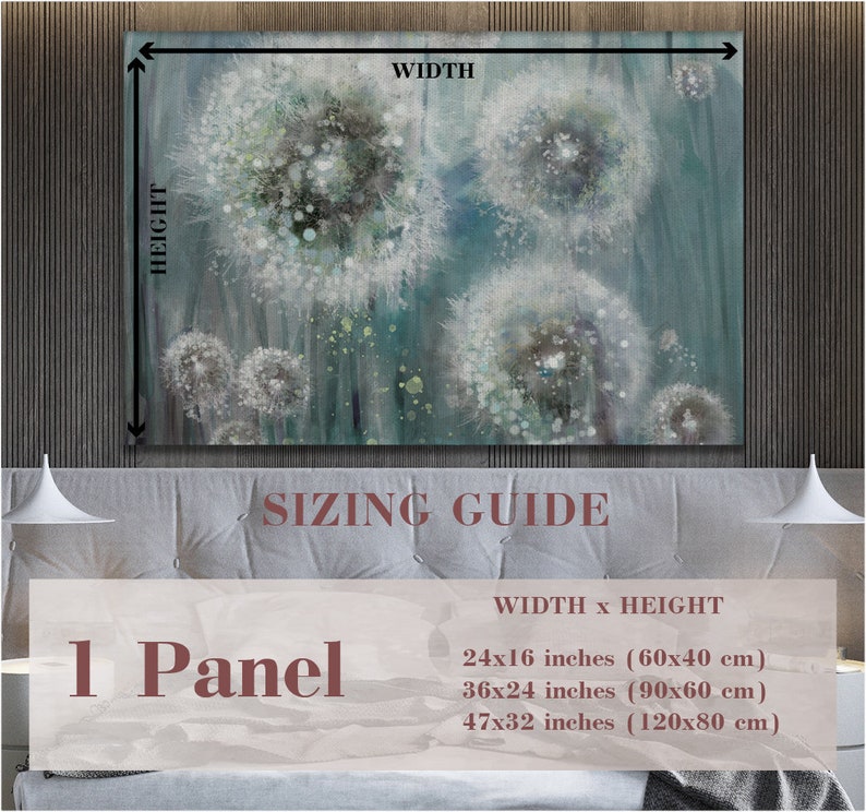 Dandelion Wall Artdandelion Canvas Artdandelion Art Etsy