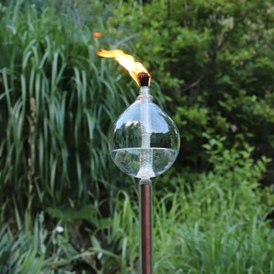 Fire Globe Garden Tiki Torch - hand blown glass.