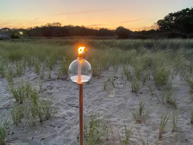 Hand Blown Glass Fire Globe Garden Tiki Torch - Glass Tiki Torch Hand Blown Glass Fire Globe Garden Tiki Torch - Glass Tiki Torch