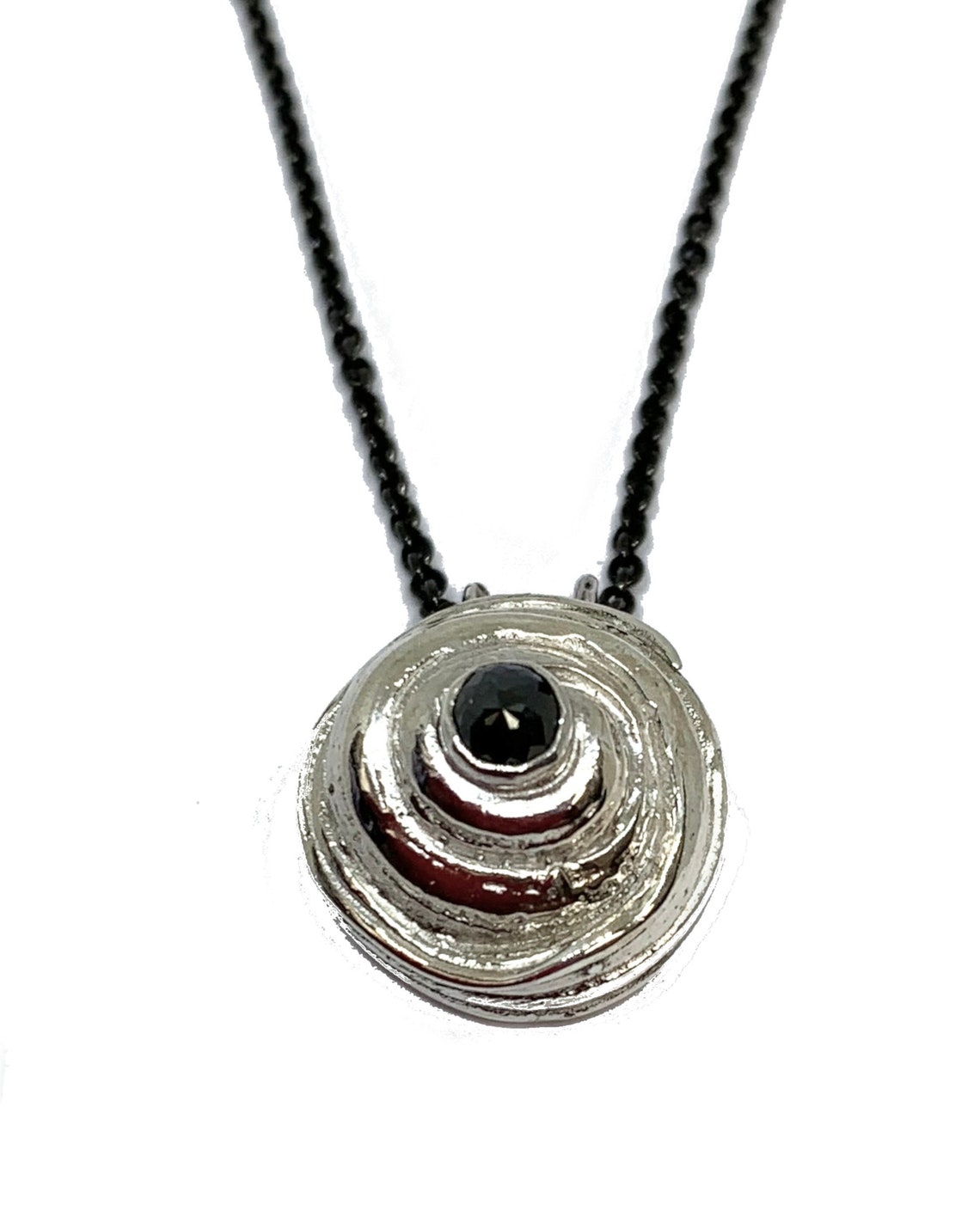 Black Diamond Rose Pendant Necklace in Sterling Silver Rose - Etsy