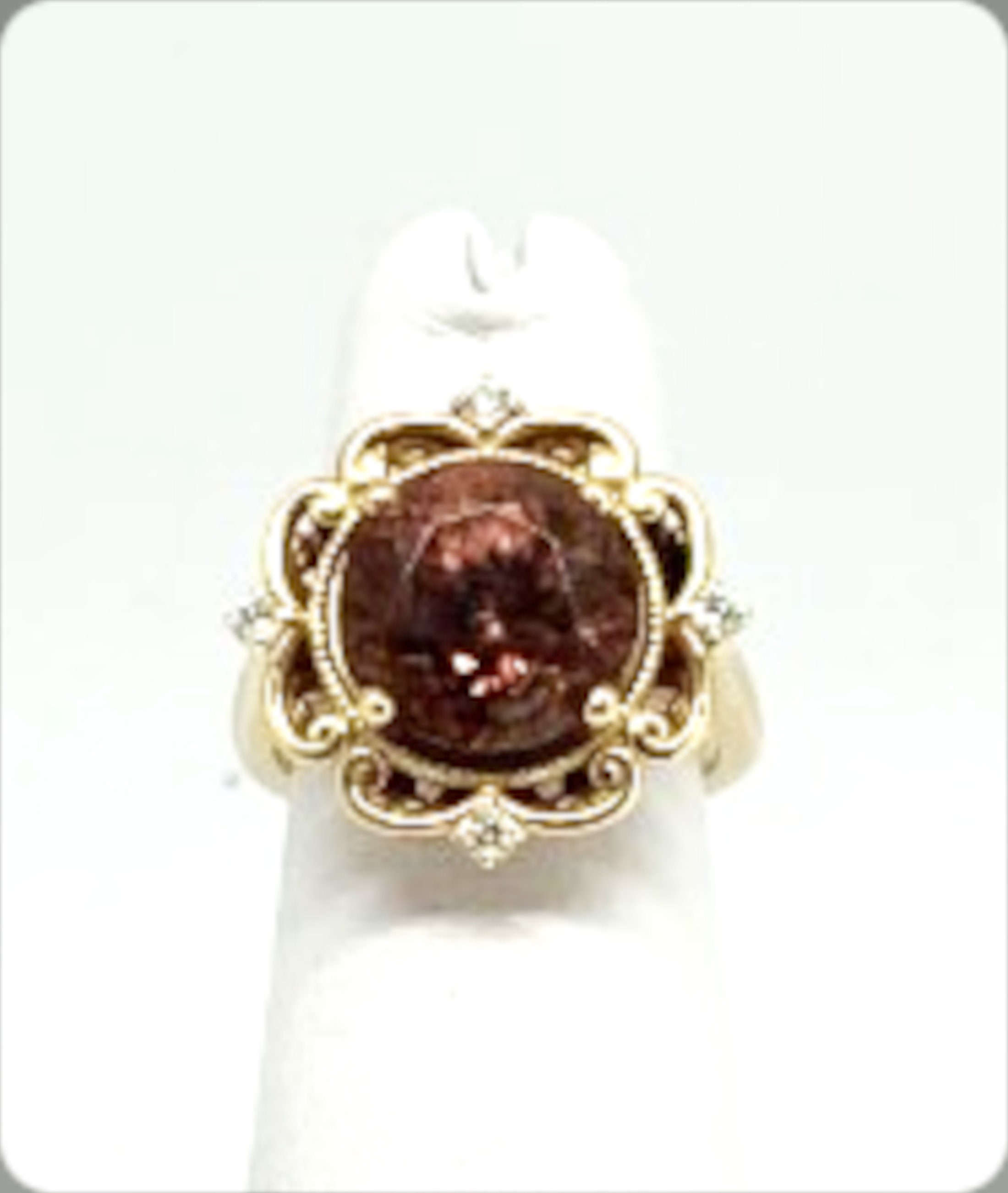 Genuine 14K solid gold zircon round cut ring, Au585 gold stamped, Clov –  Spainjewelry