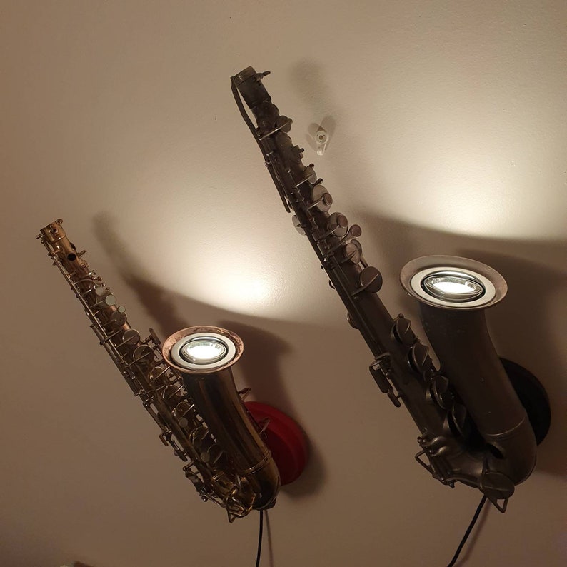 Upcyled Saxophone Wall Light Uplight With Colour Changing Etsy UK