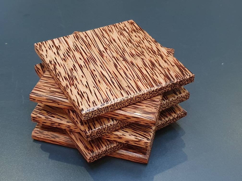 Black Walnut Wood Coasters - Set of 4