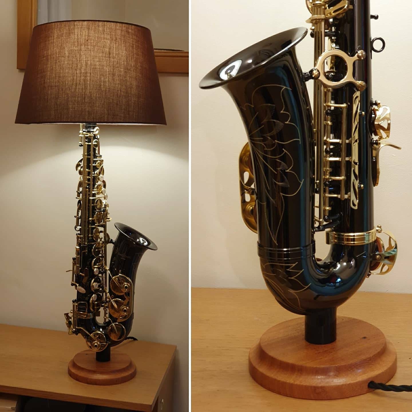 Saxophone Lamps Alto Gold Silver Black White Satin Etsy UK