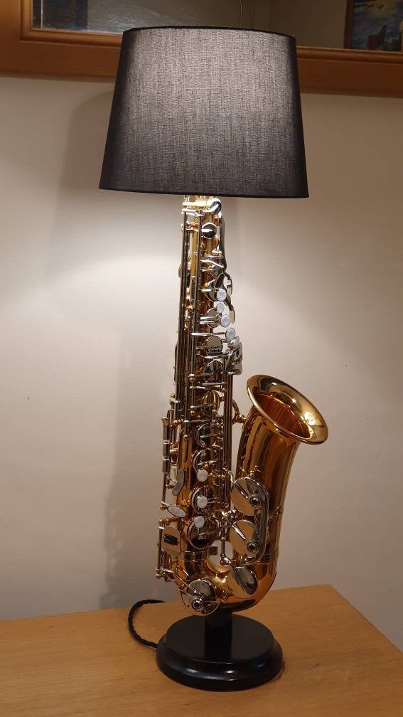 Saxophone Lamps Alto Gold Silver Black White Satin Etsy UK