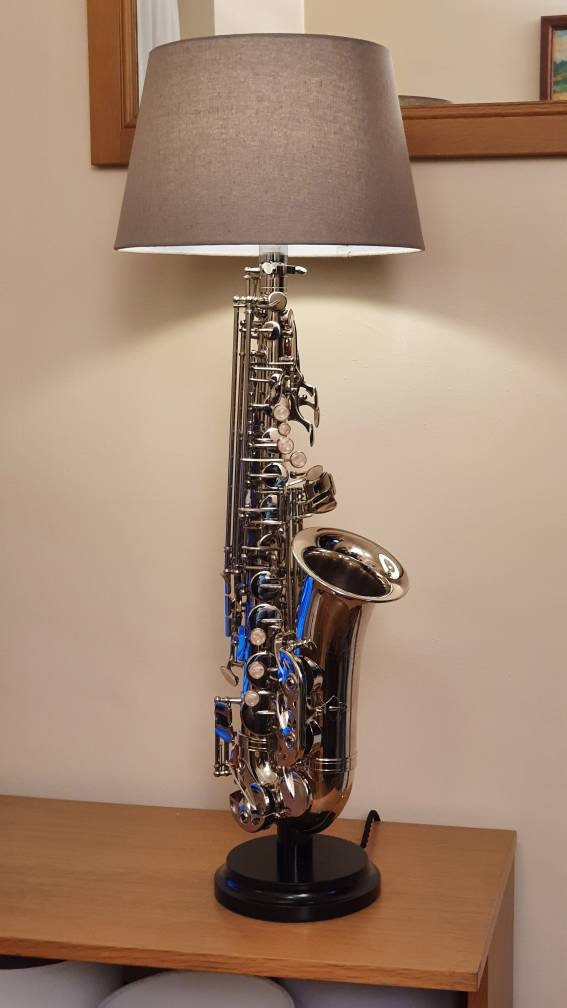 Saxophone Lamps Alto Gold Silver Black White Satin Etsy UK
