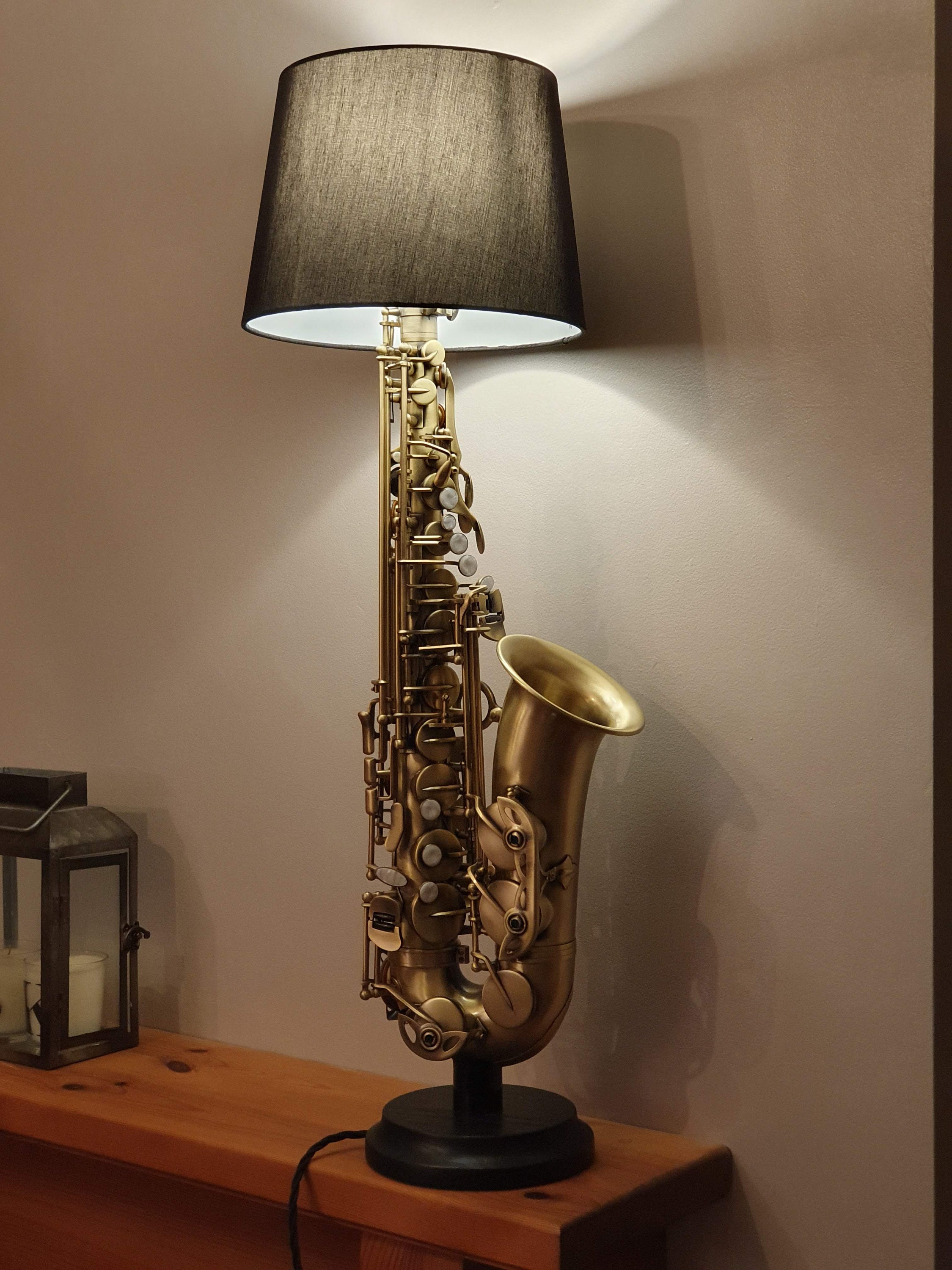 Saxophone Lamps Alto Gold Silver Black White Satin Etsy UK
