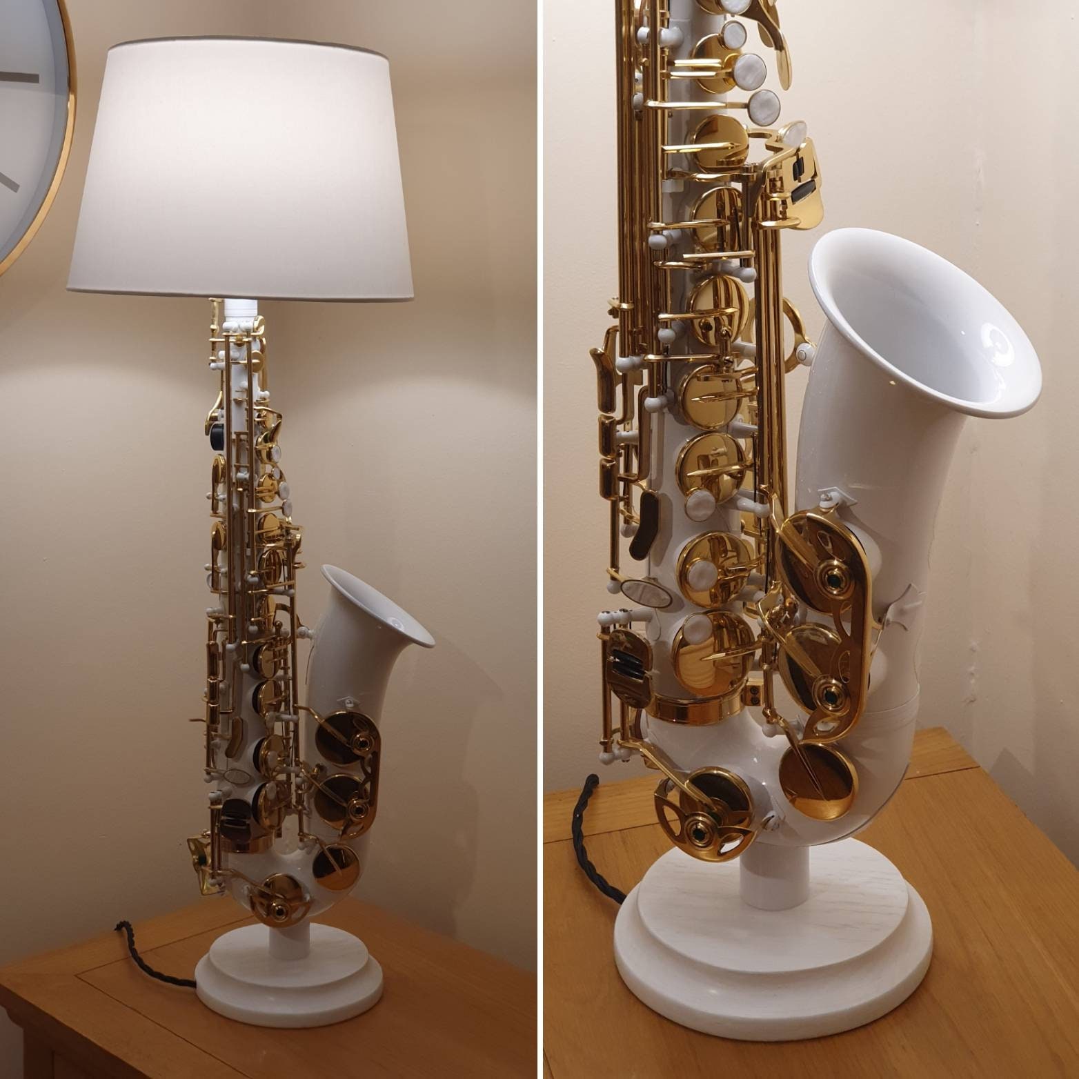 Saxophone Lamps Alto Gold Silver Black White Satin Etsy UK
